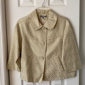 ny collection size small 3/4 jacket.  Beige and gold